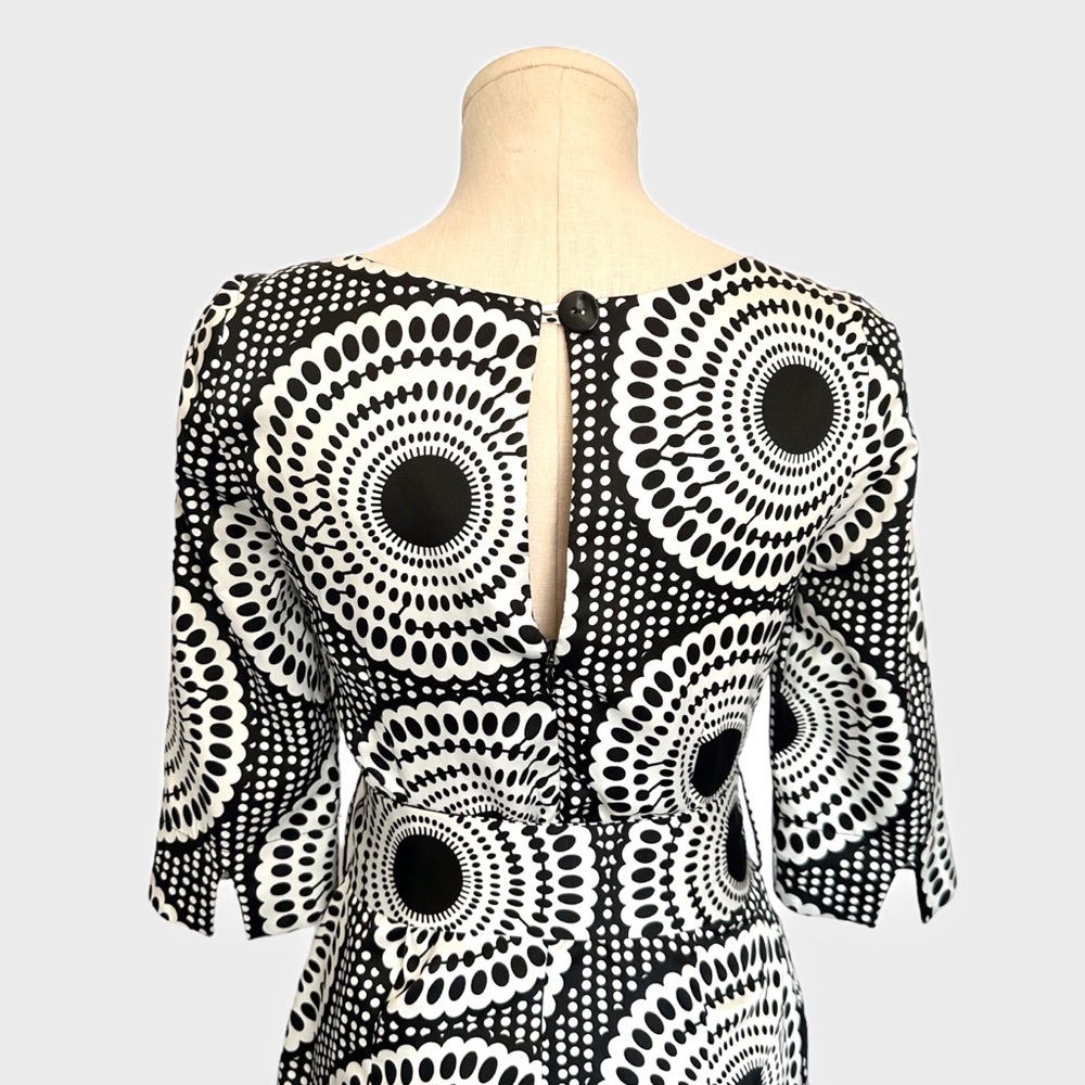 Zara Basic Monochrome Geometric Print Belted Shea… - image 7